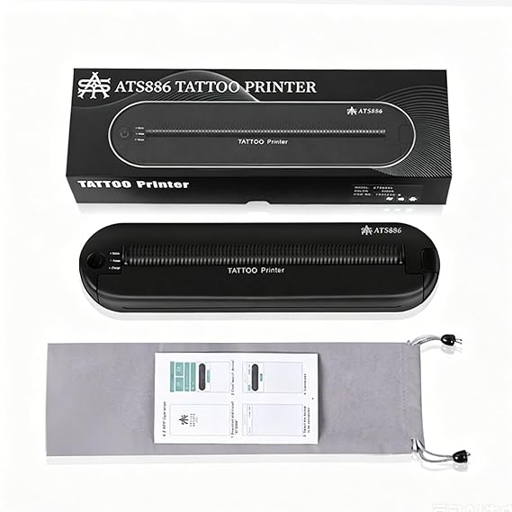 YILONG Bluetooth Tattoo Stencil Printer, Tattoo Thermal Machine with 15 Pcs Tattoo Transfer Paper, Portable Tattoo Transfer Copier Machine for Tattoo Artists and Beginners, ATS886L